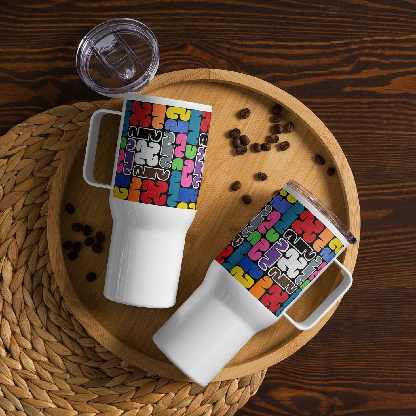 .LinP|RinP. 'Take it off' Travel mug with a handle .LinP|RinP.