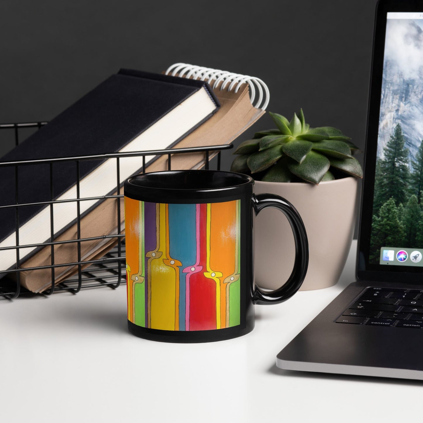 Kite .LinP|RinP. Art Black Glossy Mug .LinP|RinP.