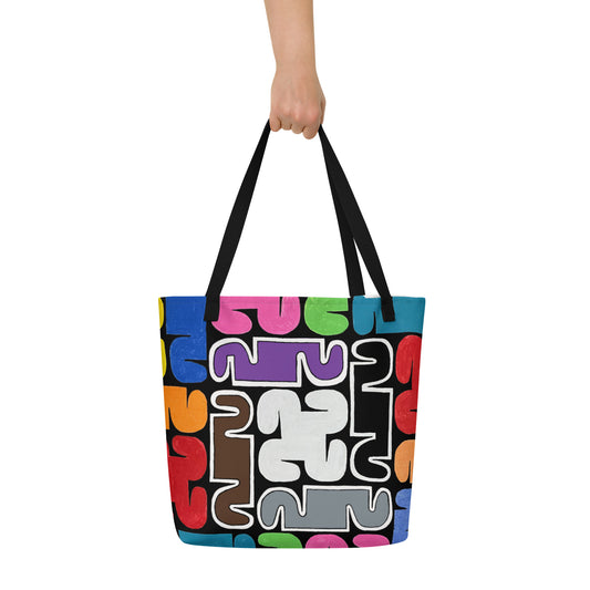 .LinP|RinP. 'Take It Off' All-Over Print Large Tote Bag