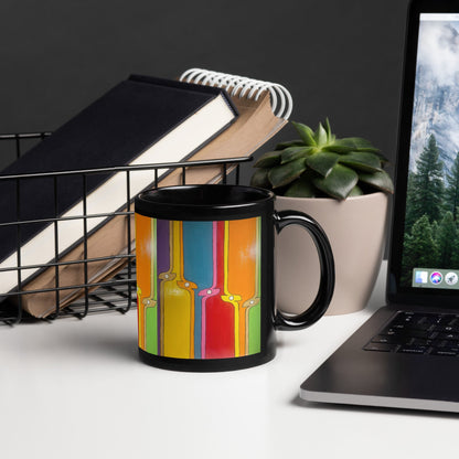 Kite .LinP|RinP. Art Black Glossy Mug .LinP|RinP.