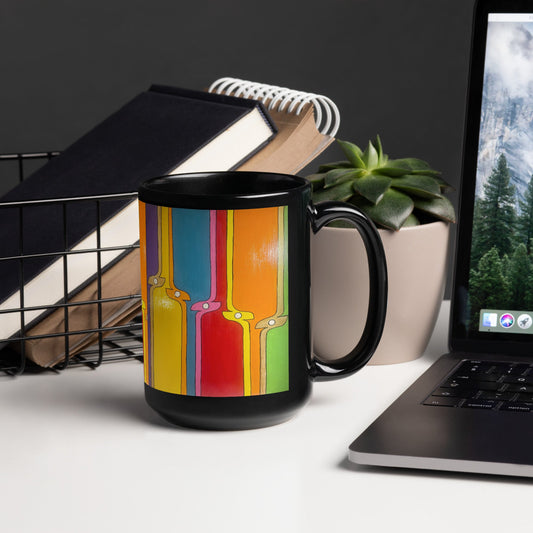 Kite .LinP|RinP. Art Black Glossy Mug .LinP|RinP.